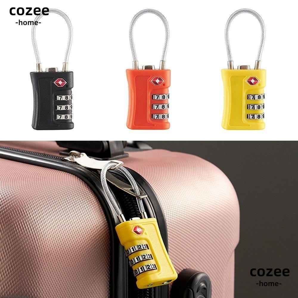 COZEE 3 Digit Combination Lock, Wire Rope TSA Customs Password Lock ...
