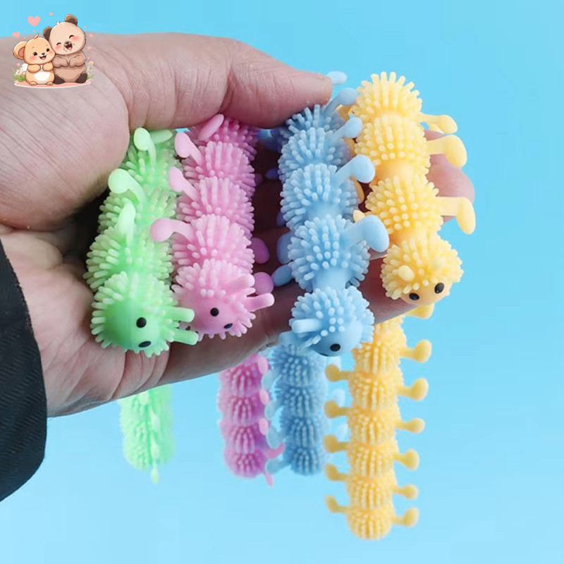 1pc Caterpillars Sensory Toy Stress Relief Stretchy String Worm Pops ...