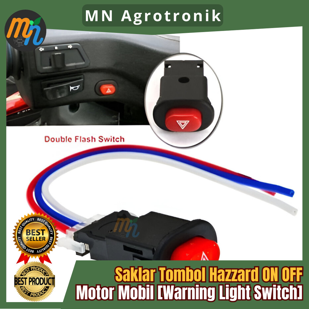 TOMBOL Hazzard Button Switch ON OFF Motorcycle Car Warning Light Switch ...