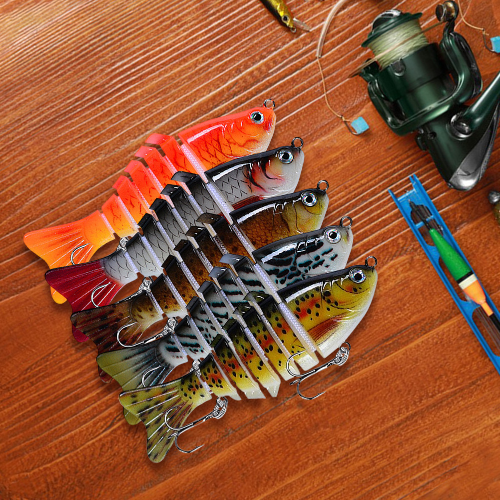Bionic Swimming Bait Multi Jointed Swimbait with Treble Hooks Robotic ...