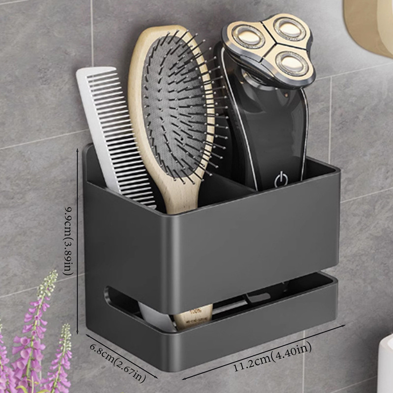 Wall Mounted Bathroom Rack Toothbrush Toothpaste Holder Aluminum ...