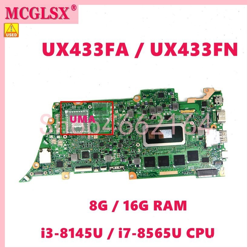 RQ+UX433FA With i3-8145U/i7-8565U CPU 8G/16G RAM Mainboard For ASUS ...