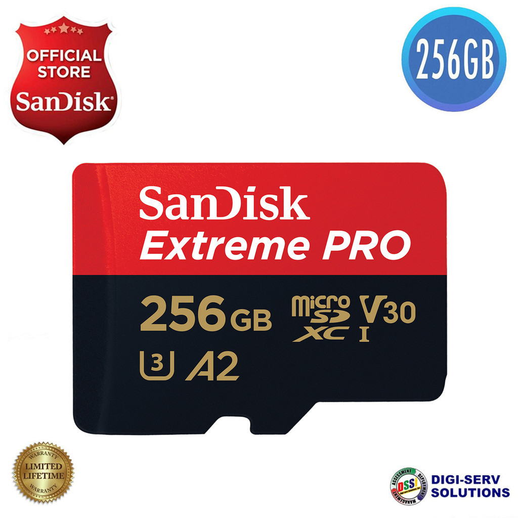 SanDisk Extreme PRO Series 256GB Micro SD Card with Adapter, A2