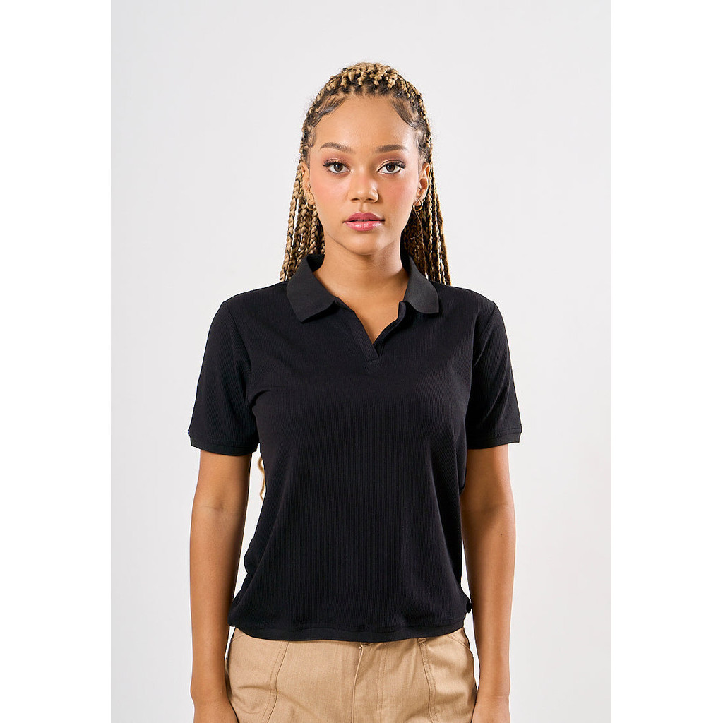 Mossimo Neisha Black Knitted Polo Shopee Philippines