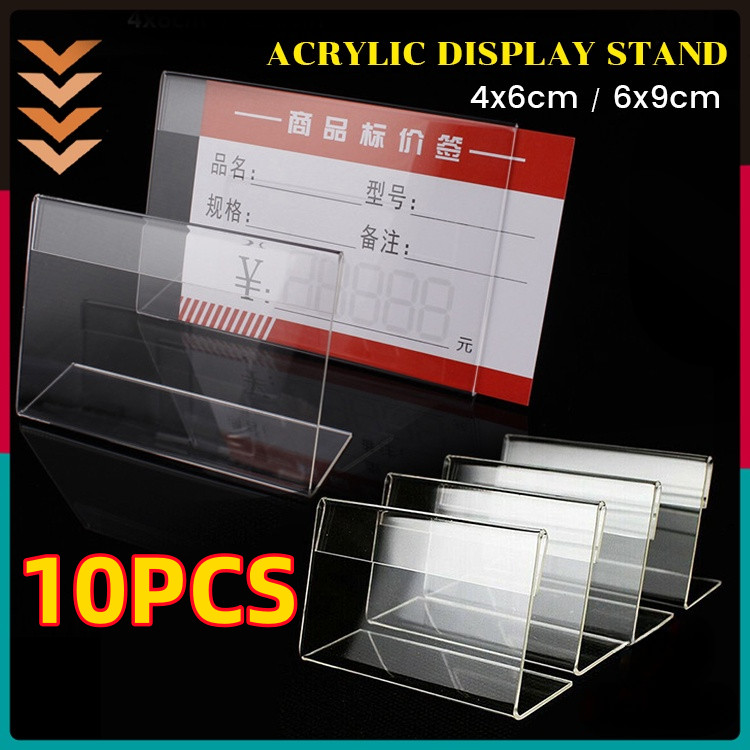 10pcs 6*9cm Acrylic Transparent Display Stand Sign Label Frame Price ...