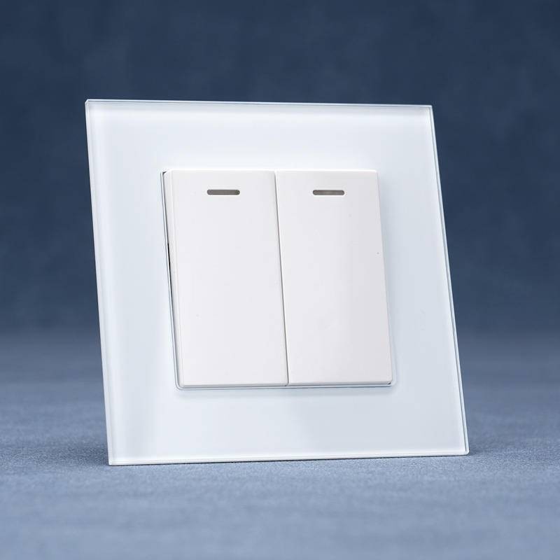 Foreign Trade Glass Panel European Standard Switch Panel 2 Open Single ...