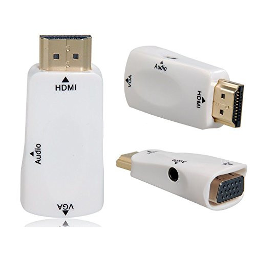 1080P Video Converter HDMI to VGA Adapter With Audio Cable For PC TV ...