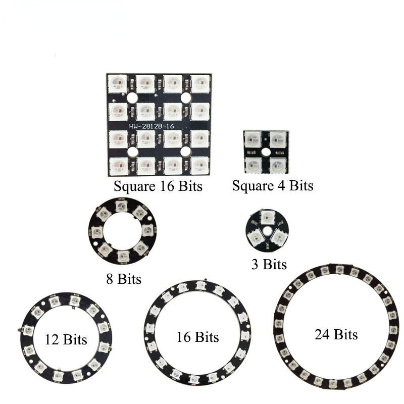 RGB LED Ring 1 3 4 7 8 9 Bits LEDs WS2812 5050 RGB LED Ring Lamp Light ...