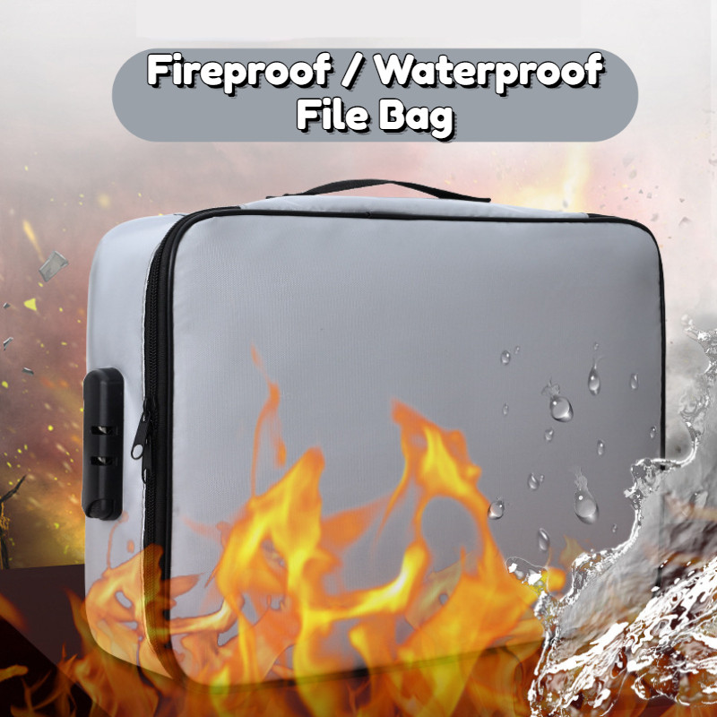 2000°F Fireproof Waterproof Portable File Bag with Combination Lock ...
