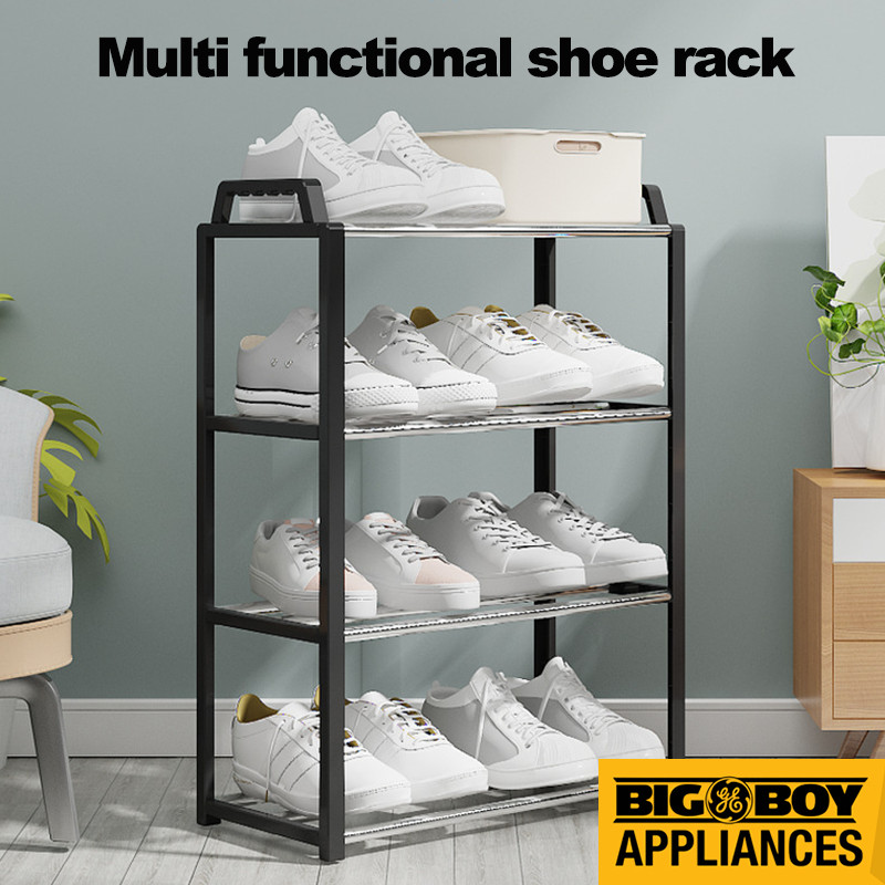 4 Tier Home Shoe Rack Simple Steel Pipe Multi-functional Storage Rack ...
