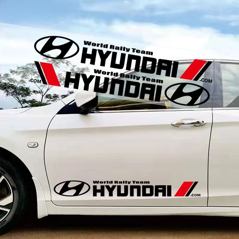 Hyundai Car Stickers Auto Door Side Body Decor Decals Anti-scratch ...