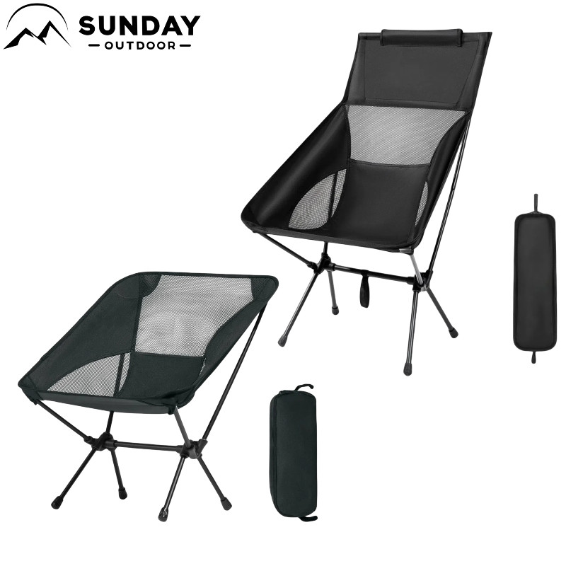 Wildhiker Portable Camping Chair - Lightweight 2.8lb With Anti-Sinking Feet For Beach & Hiking