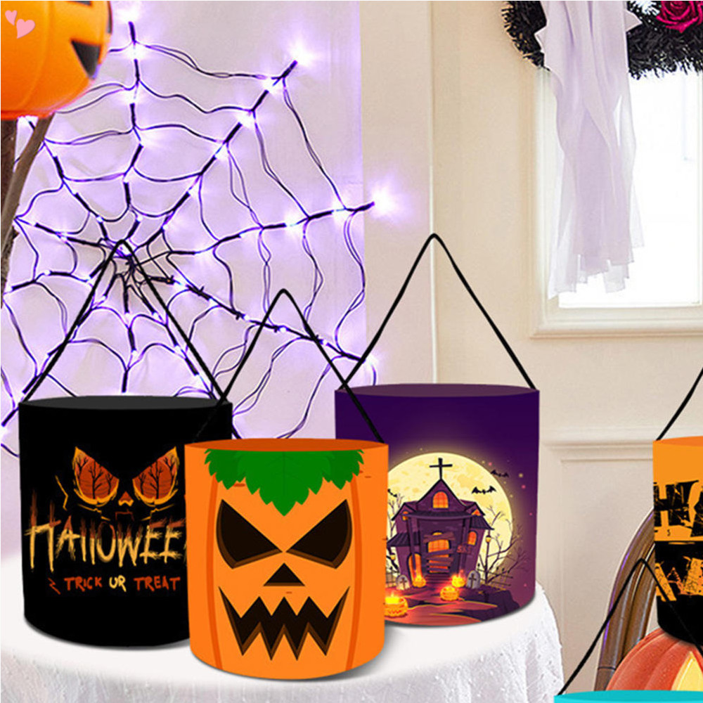 Halloween Trick or Treat Candy Bags Pumpkin Bucket, Collapsible ...