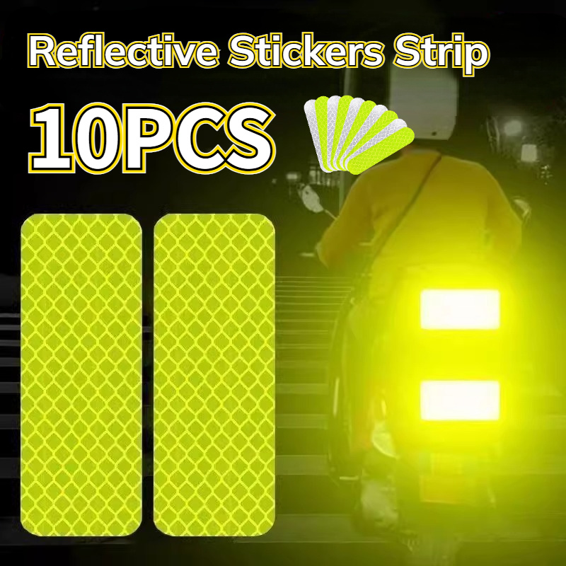 10PCS/Set Reflective Stickers Strip Car Decoration Door Reflective ...