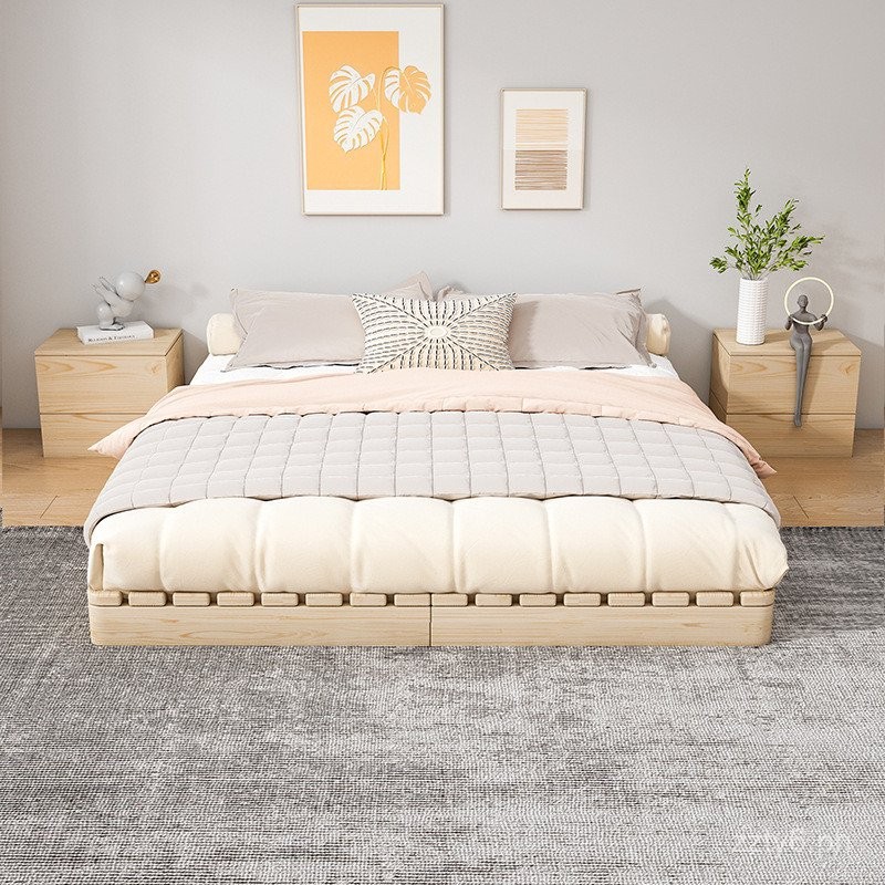 Solid Wood Floor Bed Japanese Style Bedstead Frame Platform Bed Tatami