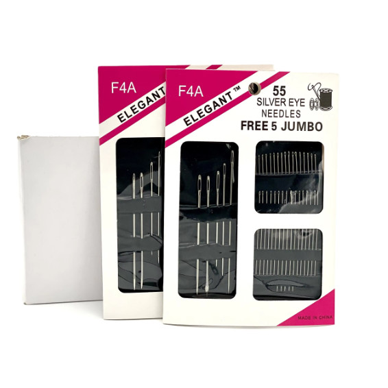 A2 COD PD F4A 55 PCS NEEDLE SILVER EYE NEEDLES FREE 5 JUMBO 50 PCS ...
