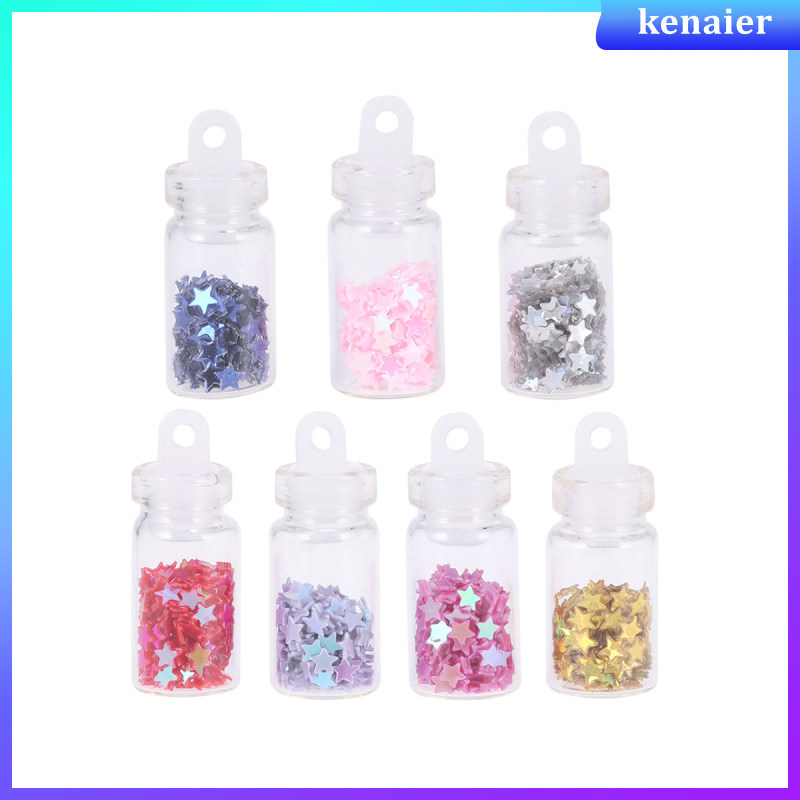 Mini Clear Bottle Tiny Jars with Cork Wish Vial Wishing Bottles 7 Pcs