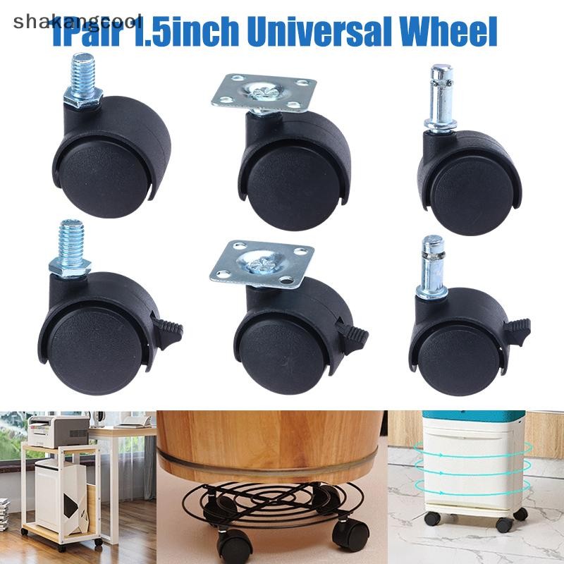 SCPH 1Pair 1.5inch Universal Wheel Swivel Caster Roller Wheel Furniture