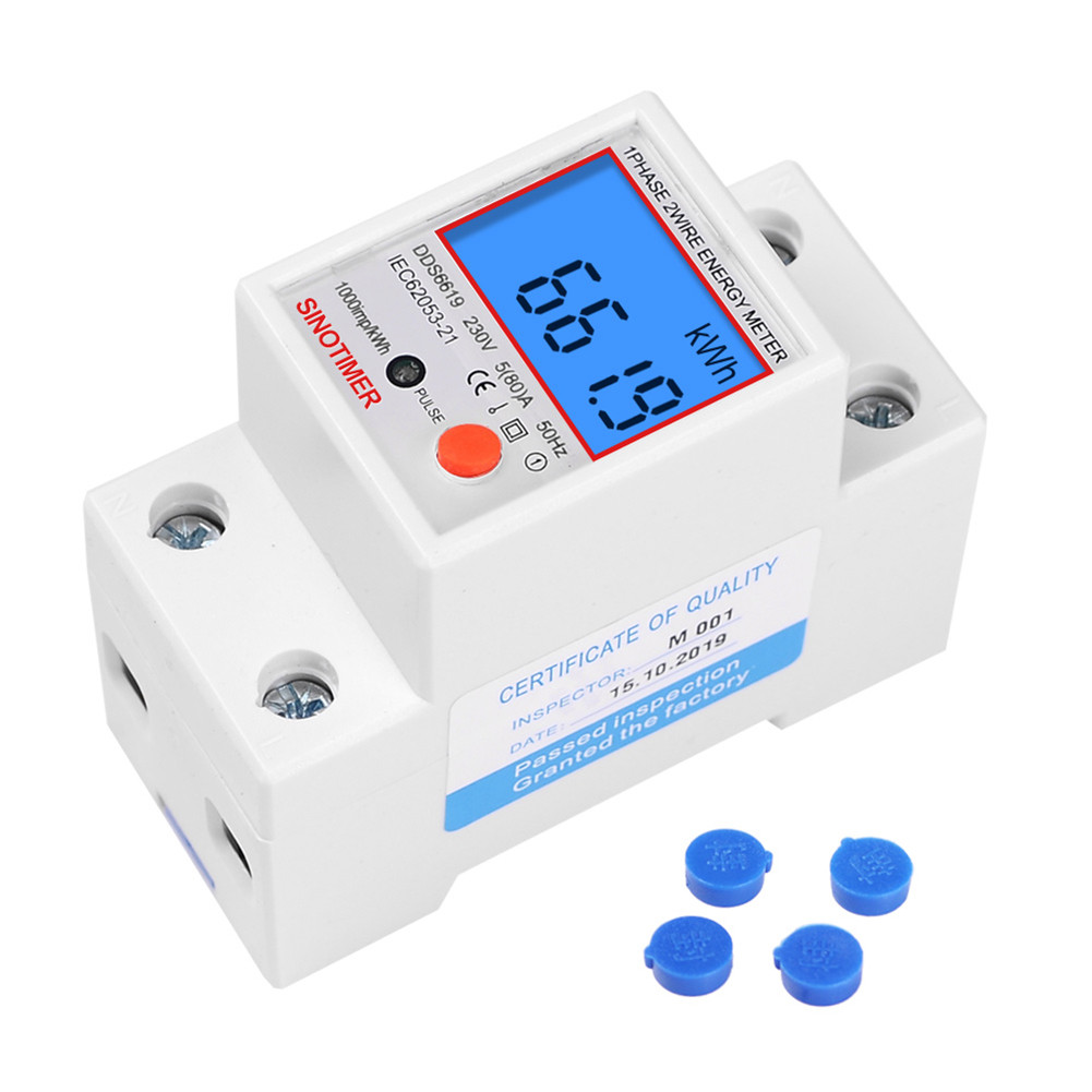 Single Phase Digital LCD Electricity Kwh Wattmeter Power Consumption