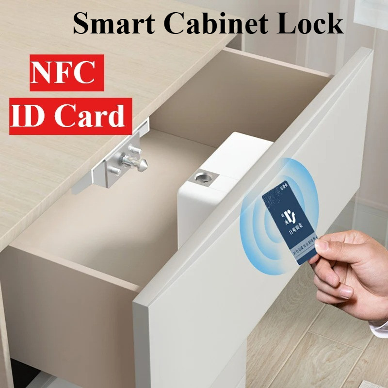 Smart Wood Door Lock Invisible Electronic Lock ID Card NFC Unlock ...