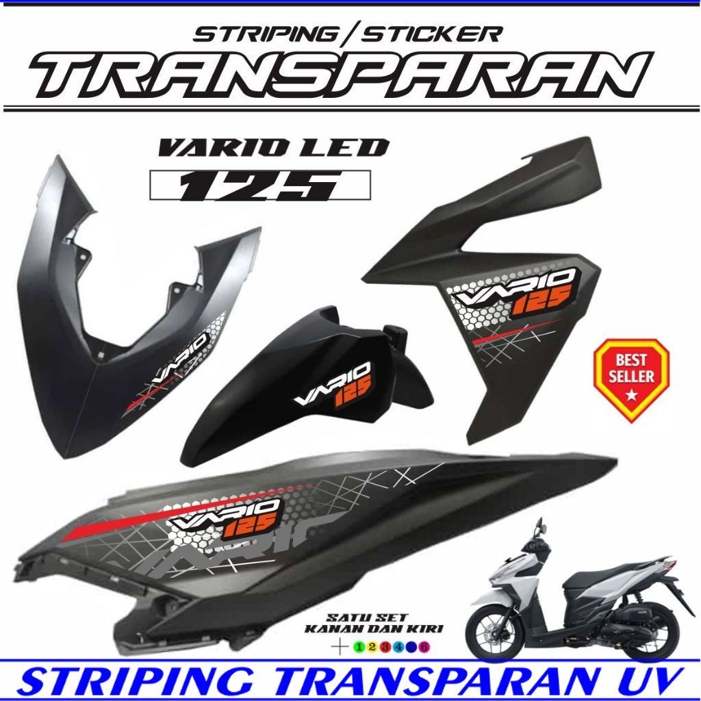 STICKER LIST VARIO LED 125 FI MOTORCYCLE STRIPING STICKER TRANSPARENT ...