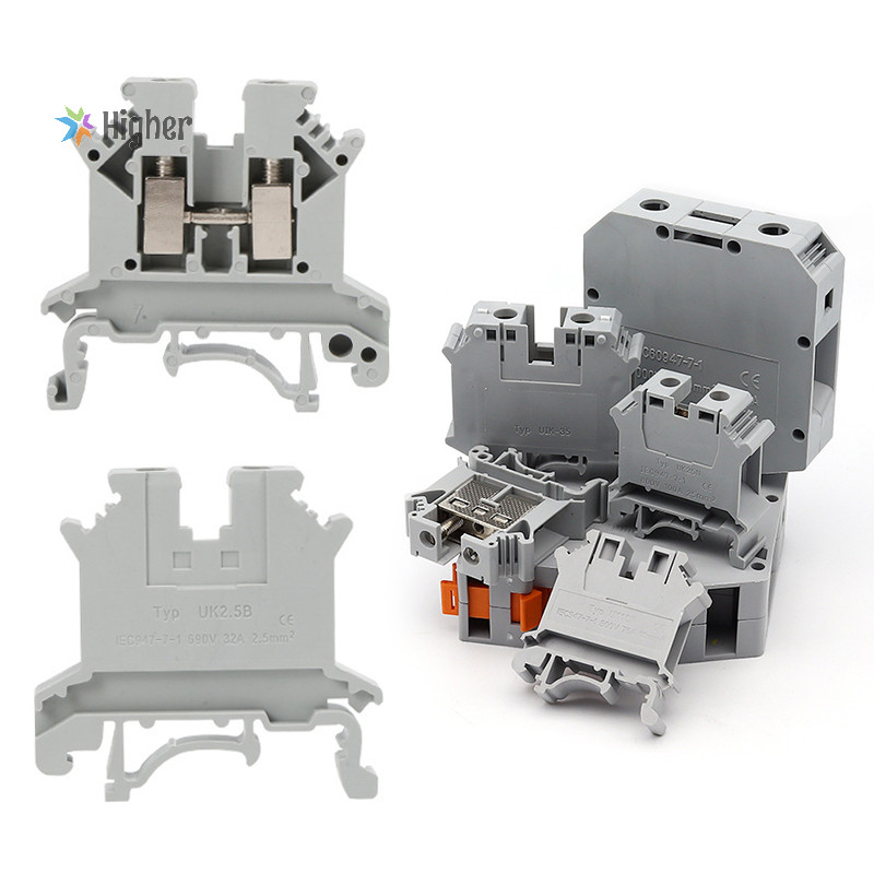 Higher＞ UK2.5B Screw Din Rail Terminal Block Ground Universal Class ...