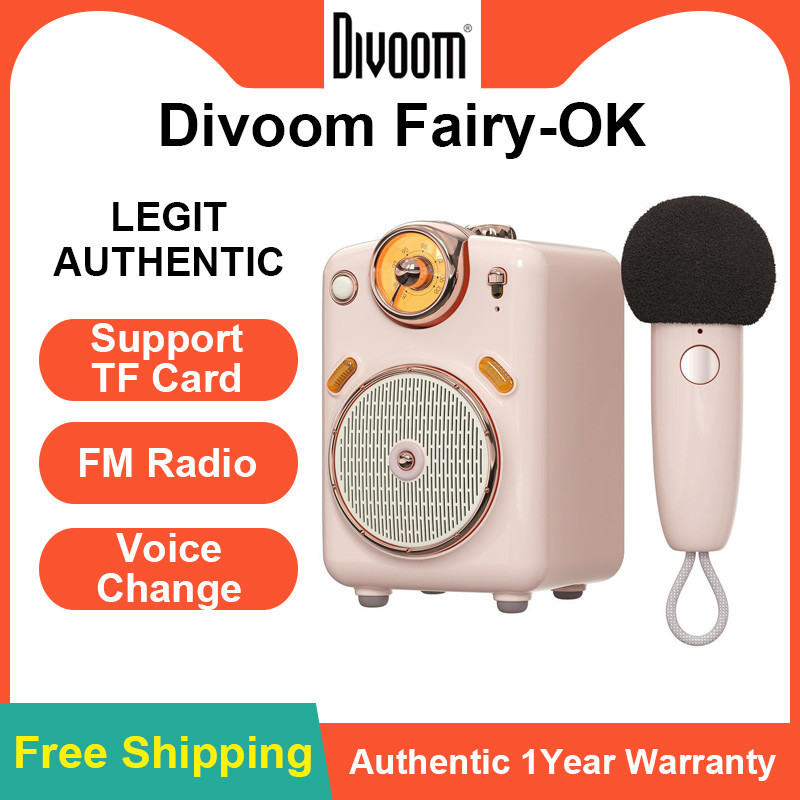 Divoom Fairy-OK Portable Bluetooth Speaker with Microphone Karaoke ...