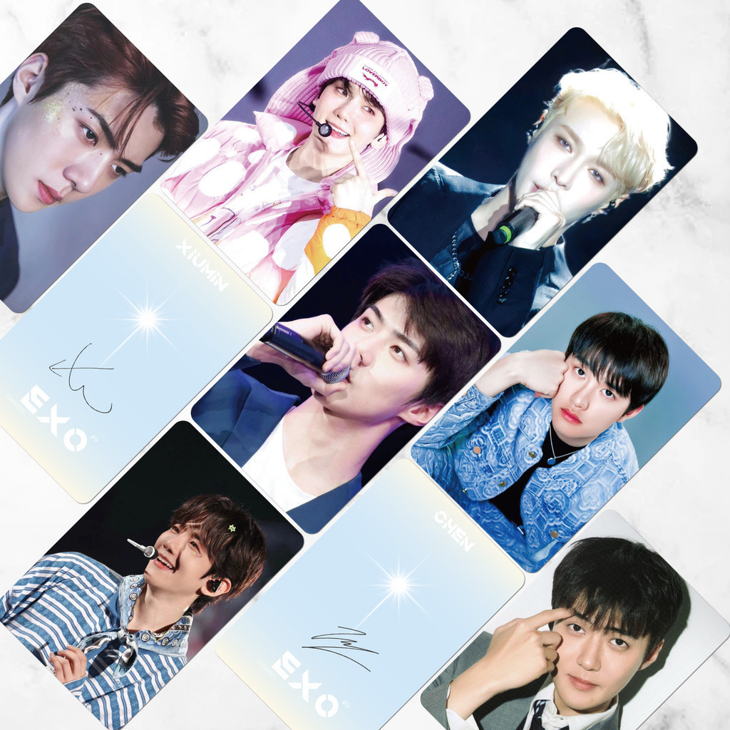 50-55pcs/box EXO Laser Holographic Photocards BAEK HYUN SEHUN Chanyeol ...