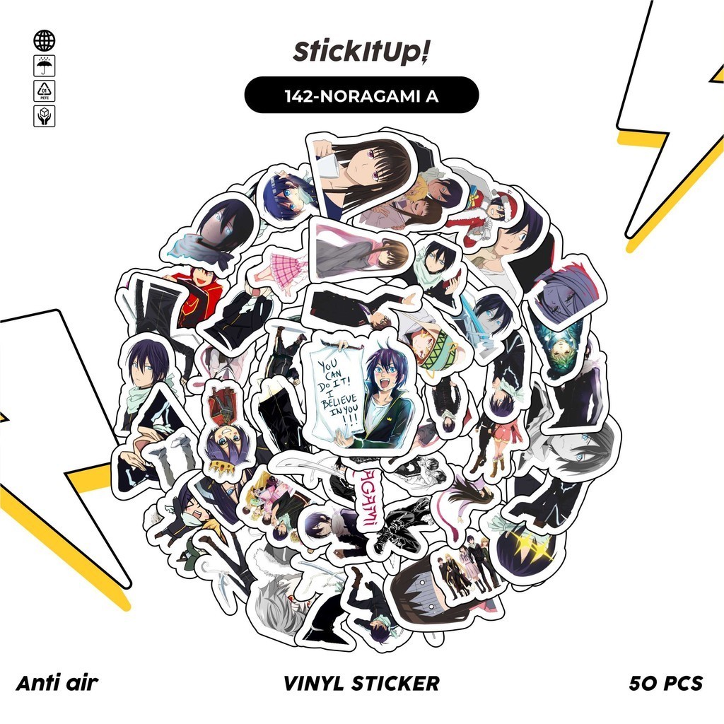HP COD 50 Pcs Stickers Pack Anime Motif Noragami Cute Aesthetic Vinyl ...
