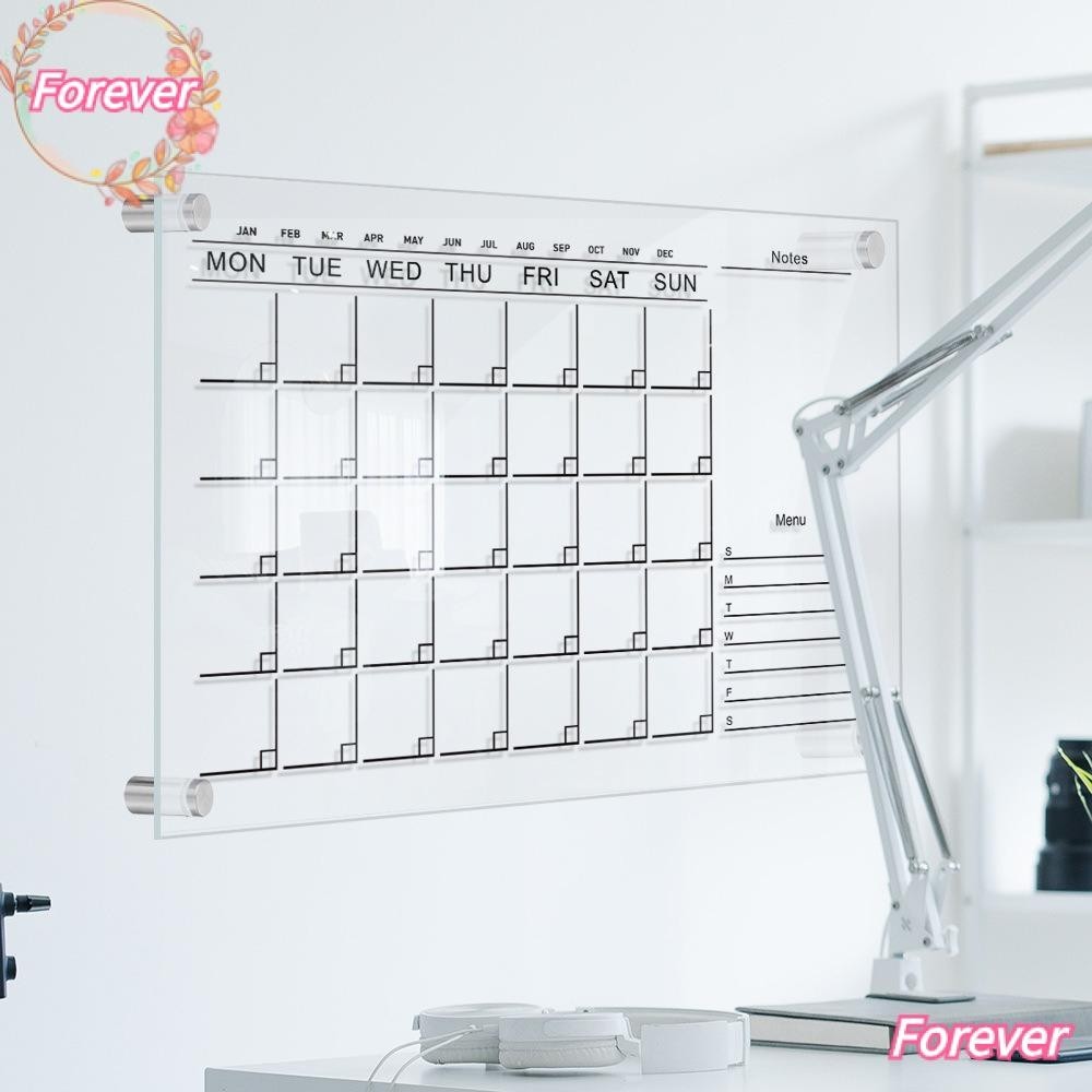 FOREVER Monthly Calendar, Reusable Rewritable Whiteboard, Memo Acrylic Wall Mounted Weekly ...