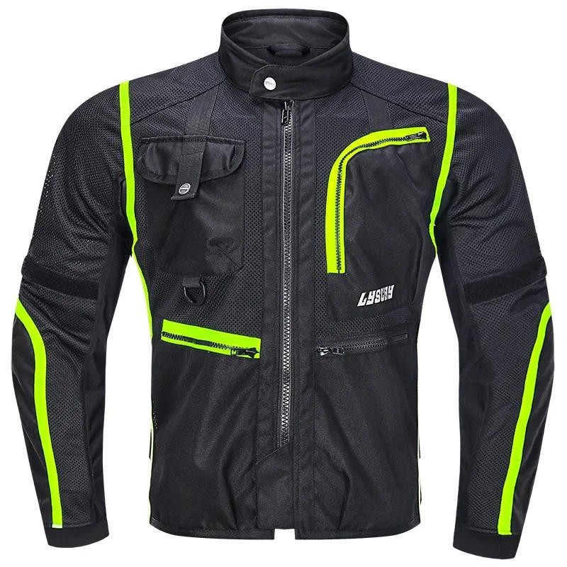 LYSCHY Men Summer Motorcycle Riding Top CE Protective Gear Breathable ...