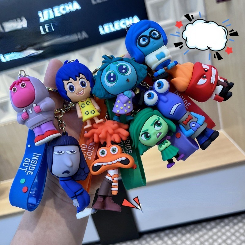 Disney Anime Inside Out Figures Doll Cartoon Keychain Pendant Joy ...
