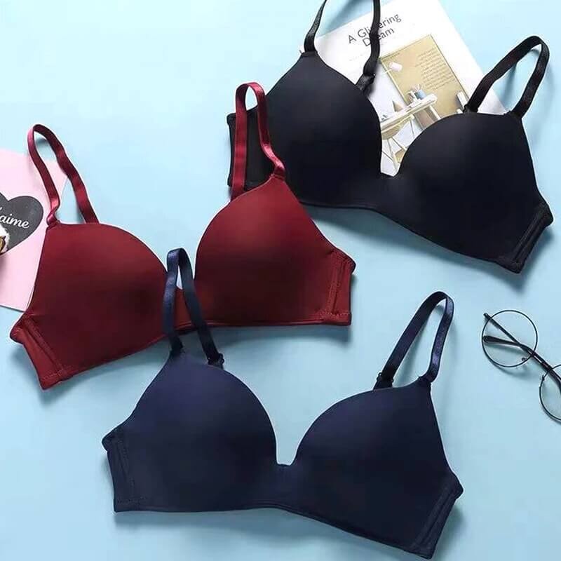 Hot Sell Small Chest Gather Girls Simple Padded Bra Seamless Bras ...