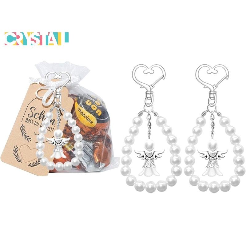 Crystal- 10Sets Cute Angel Keychains With Favor Boxes And Thank You ...