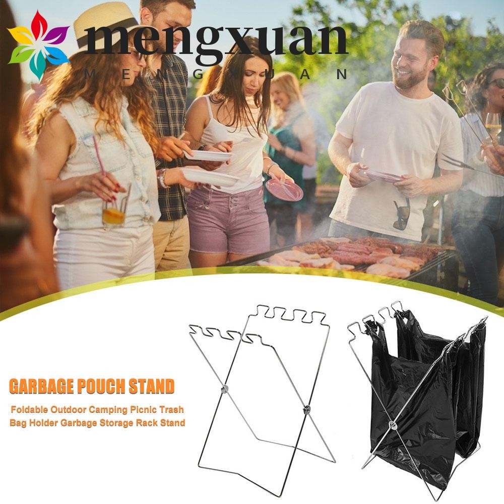 MENGXUAN Portable Garbage Rack Picnic Folding Trash Rack Garbage Frame ...