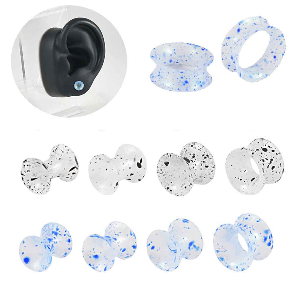 1 Pair Silicone Tunnels Silicone Gauges Flexible Ear Tunnels Plugs