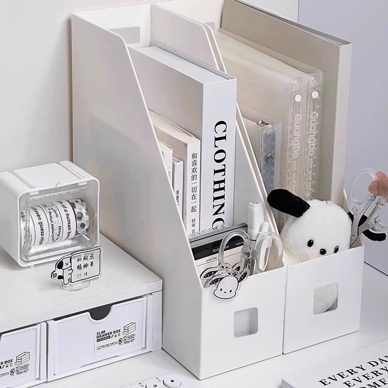 Folding Bookend Book Storage Box Vertical INS Desktop Desk Office File ...