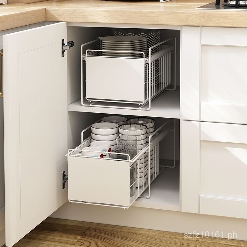 In-Cabinet Layered Under-Sink Storage Rack Small No-Installation ...
