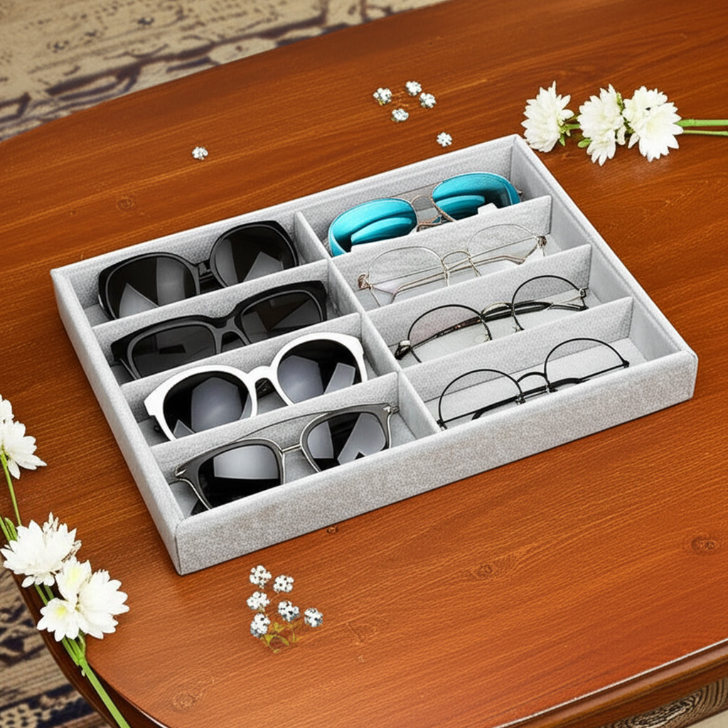 (Viva)8 Slots Jewelry Watches Glasses Display Tray Jewelry Organizer ...