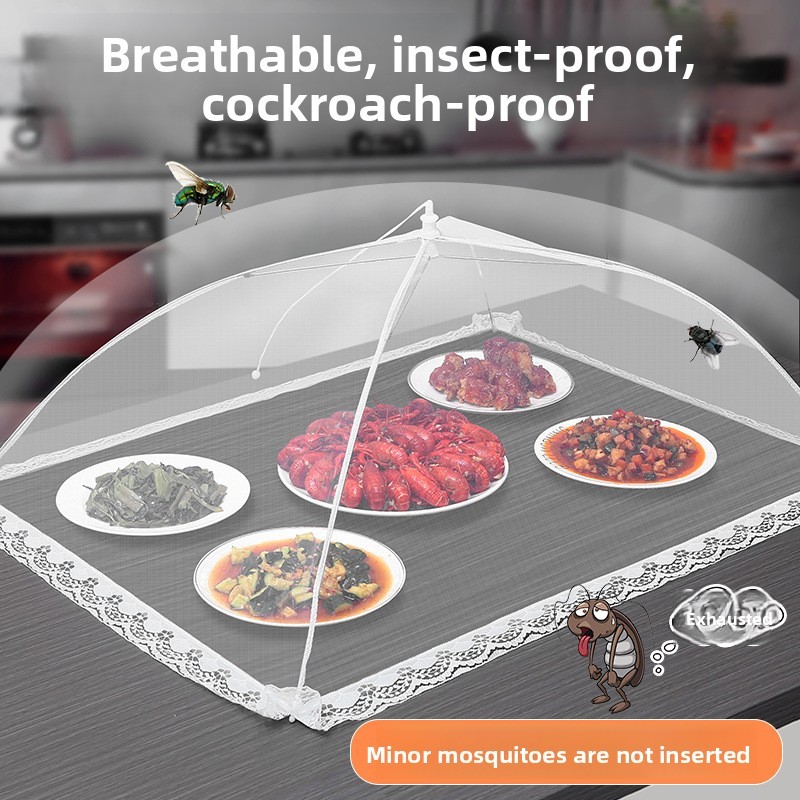 Foldable Food Cover Mesh Kitchen Dish Protector Anti-Dust Flyproof for ...