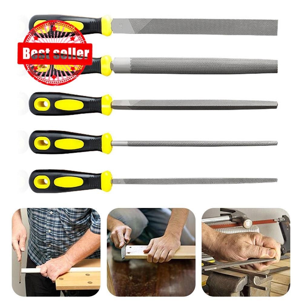 High Carbon Steel File Ergonomic Plastic Handle Uniform Teeth Flat Hand ...