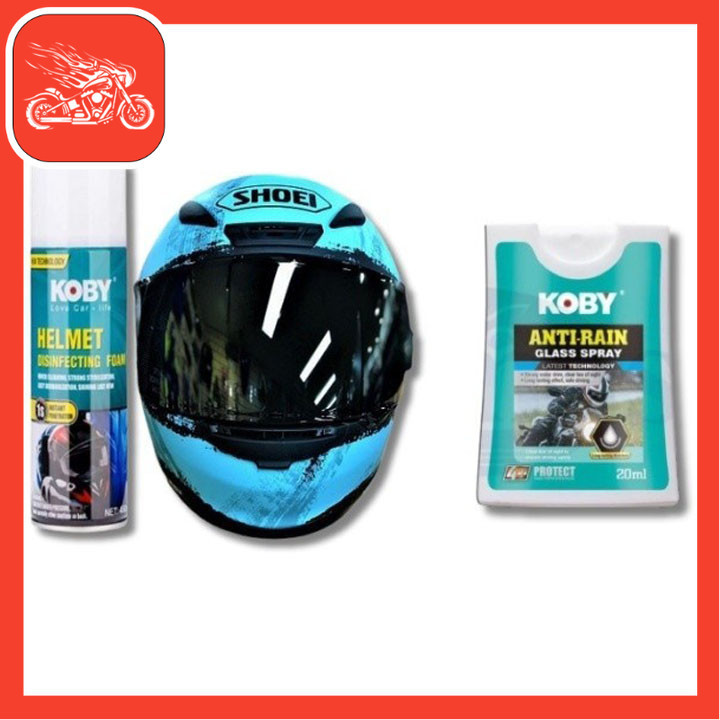 Koby Helmet Care Kit: 450ml Disinfecting Foam & 20ml Anti-Fog Spray ...