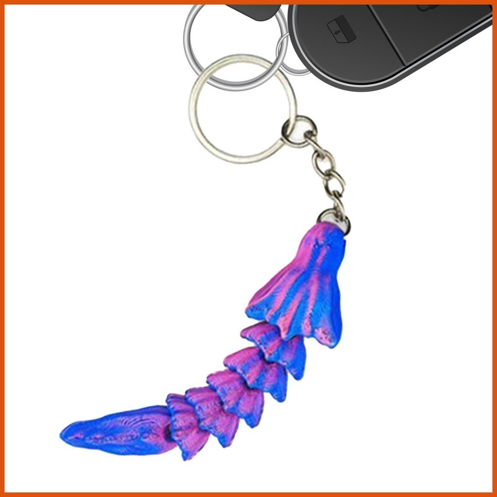 Bone Dragon Keychain 3D Printed Dragon Keyring Movable Articulated ...