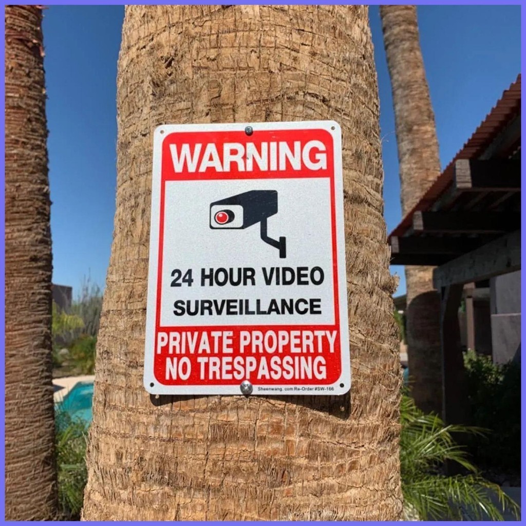 Security Signs for House Camera Recording Sign 24-Hour Video Monitoring ...