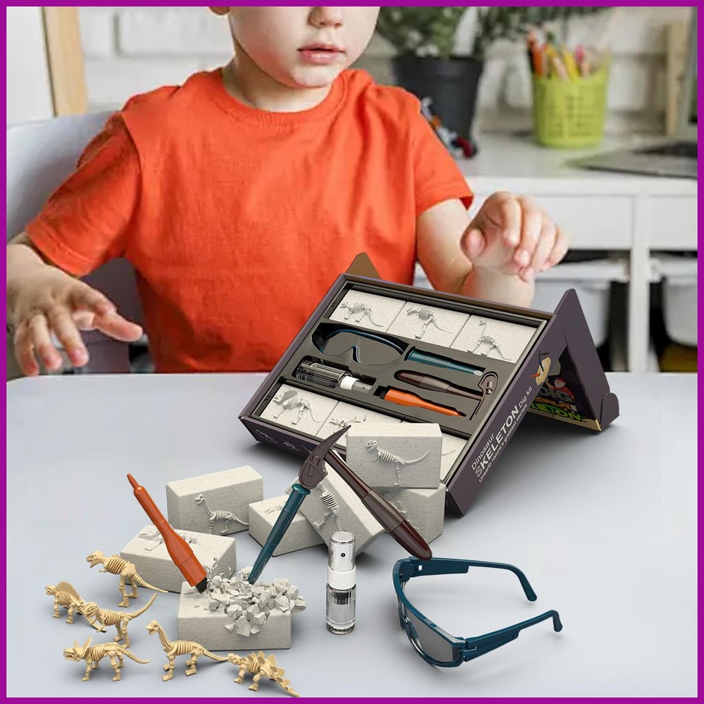 Plaster Fossil Dig Toy Dinosaur Fossil Excavation Toy Digging Kit