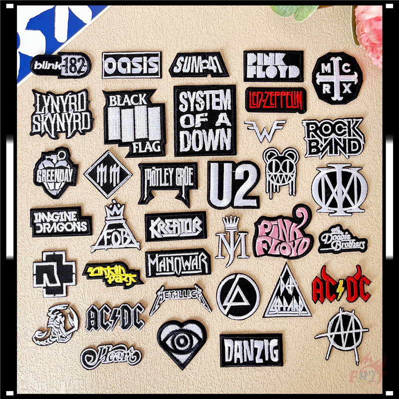 ☸ Funny Mini Rock Band Logo Series 02 Iron-On Patch ☸ 9Pcs/Set DIY Sew ...