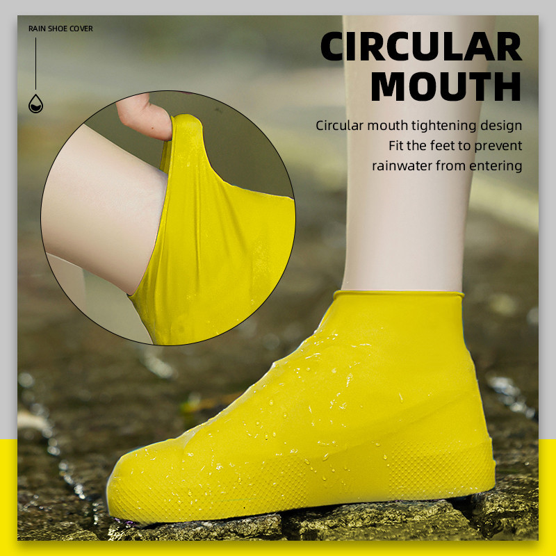 1Pair Rain Shoe Covers Waterproof Non-slip Thickened Latex Shoe Covers ...
