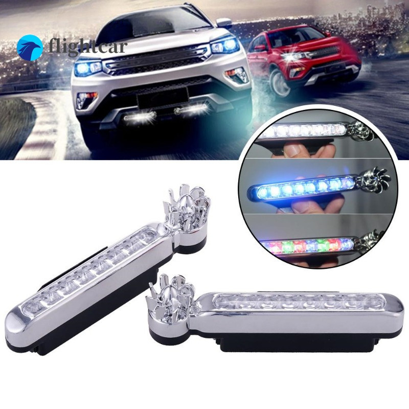 2Pcs Wind Energy No Need External Power Supply 8 Car Daytime Running ...
