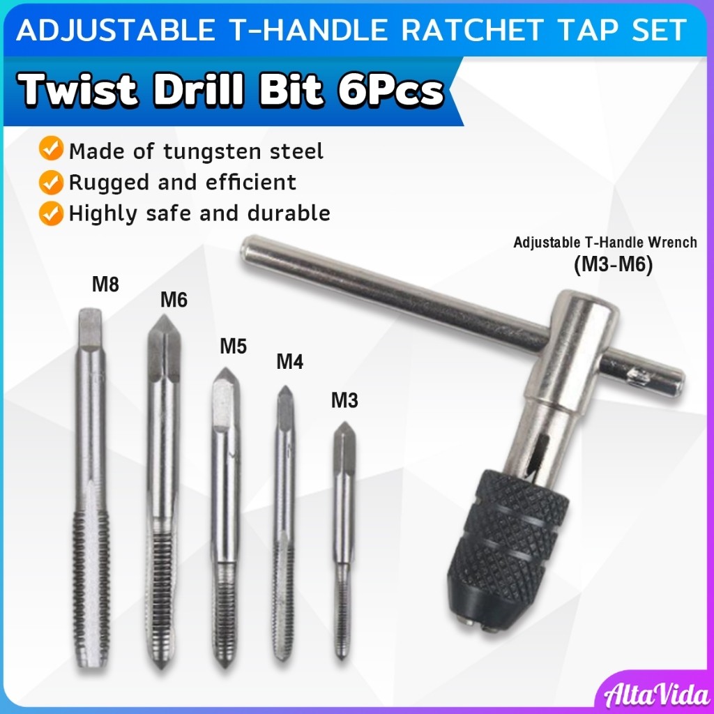 Alta Hand Tap Set Adjustable Manual Tapping Tool Set for Home Use ...