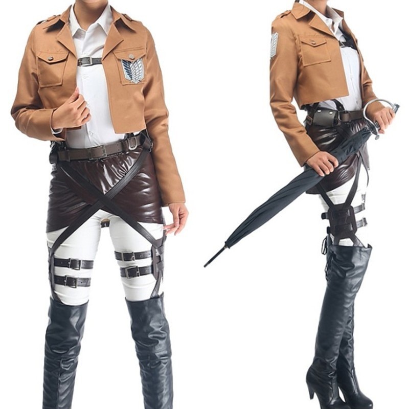 GG+ Attack On Giant Cos Clothes Full Set Mikasa Captain Allen